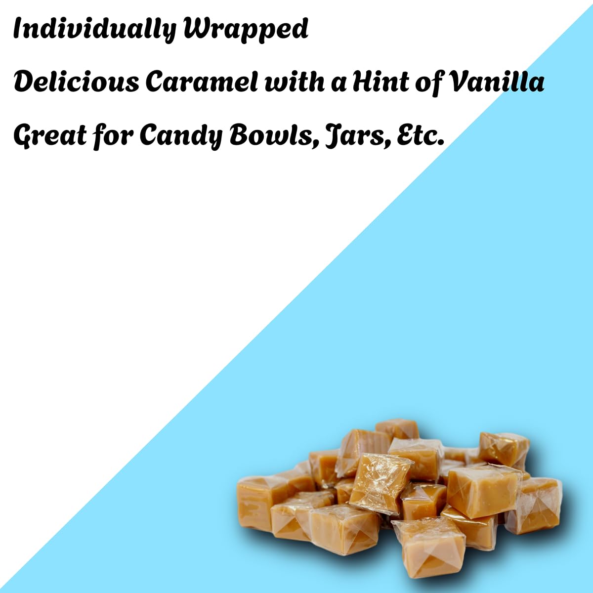 OBELYS Wrapped Vanilla Caramels - Individually Wrapped Candy - 2 Pound - Smooth & Creamy , Perfect for Snacking & Gifting
