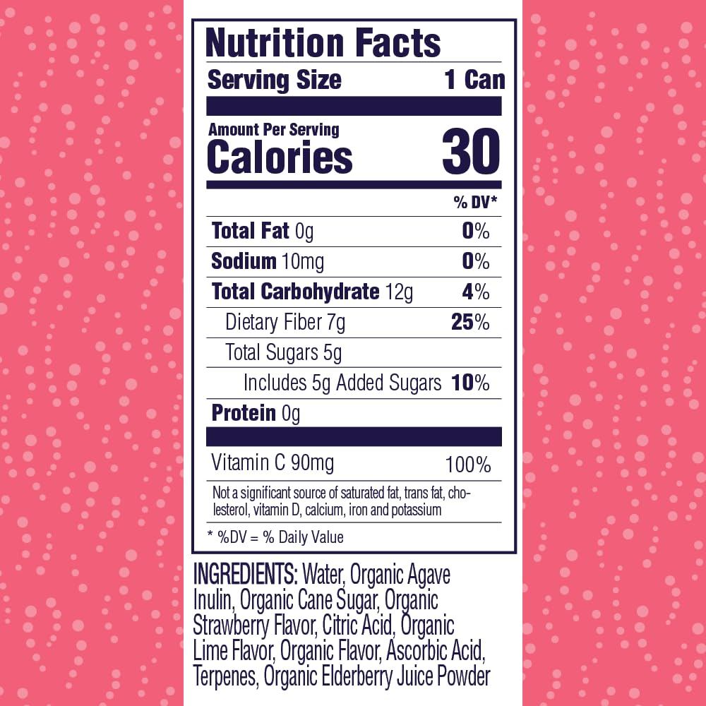 Daytrip Organic Sparkling Prebiotic Soda, Low Sugar, 12-Pack - Berry Citrus