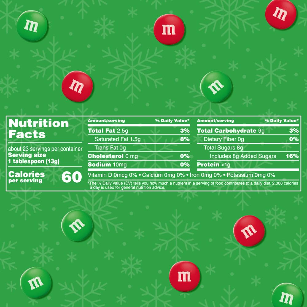 M&MS Minis Milk Chocolate Candy Red & Green Christmas Candy Baking Bits, 10 Oz Bag