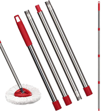 Qulable Spin Mop Replacement Handle - 30 to 58 Adjustable Red Mop Handle Compatible with O-Ceda EasyWring for Efficient Floor Cleaning