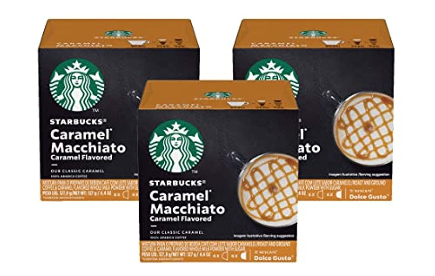 Starbucks Coffee By Nescafe Dolce Gusto Starbucks Caramel Macchiato Coffee Pods 12 Units Pack Of 3 (Packaflavor Blendg May Vary)