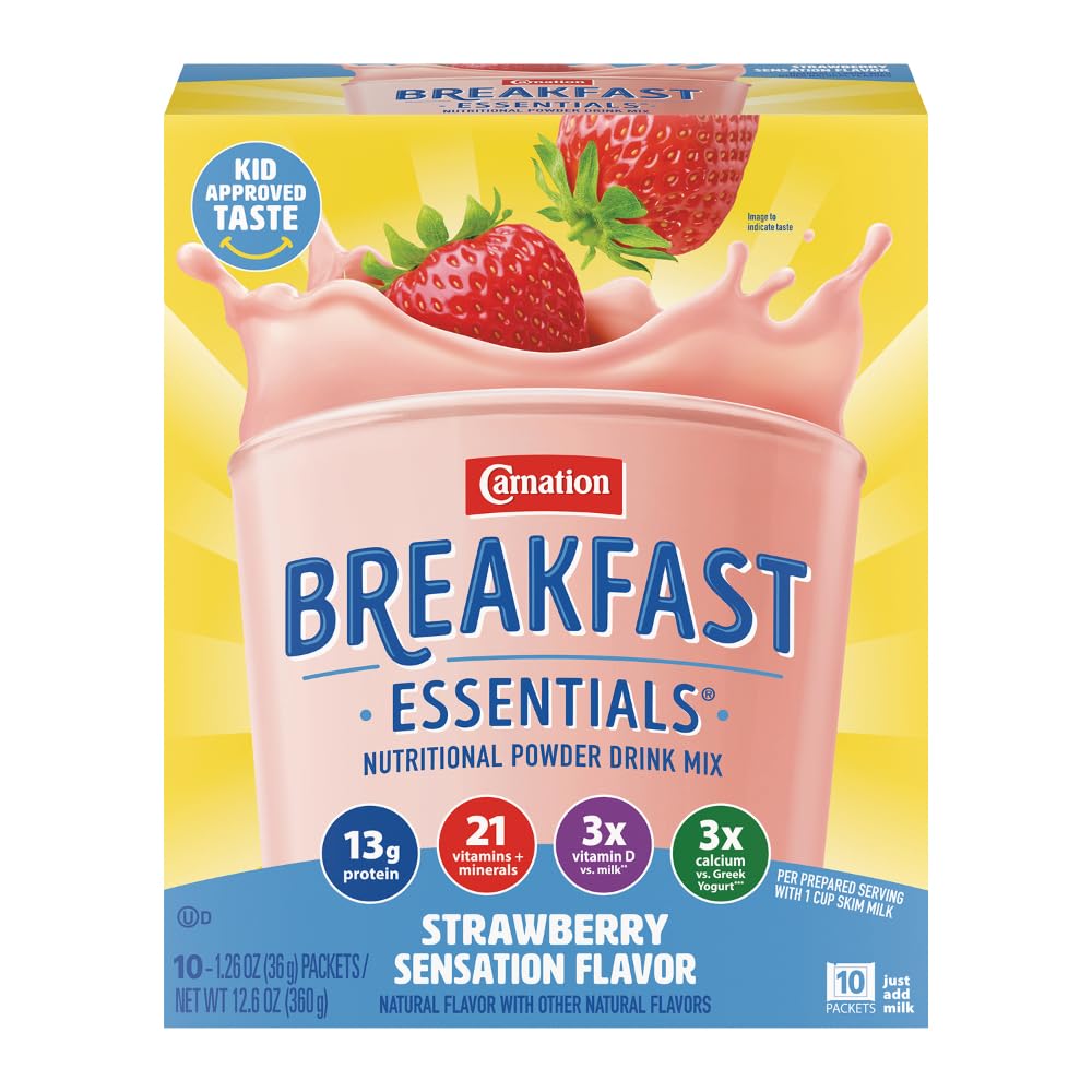 Carnation Breakfast Essentials Strawberry Sensation Instant Breakfast Packets 12.6 OZ
