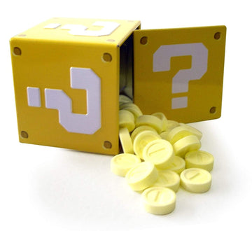 Boston America Nintendo Question Mark Box Coin Candies, Sour Strawberry, 1.2 oz, Tin