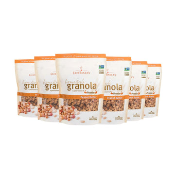 Erin Baker'S Homestyle Granola, Peanut Butter, Ancient Grains, Vegan, Non-Gmo, Cereal, 12-Ounce Bags (Pack Of 6)