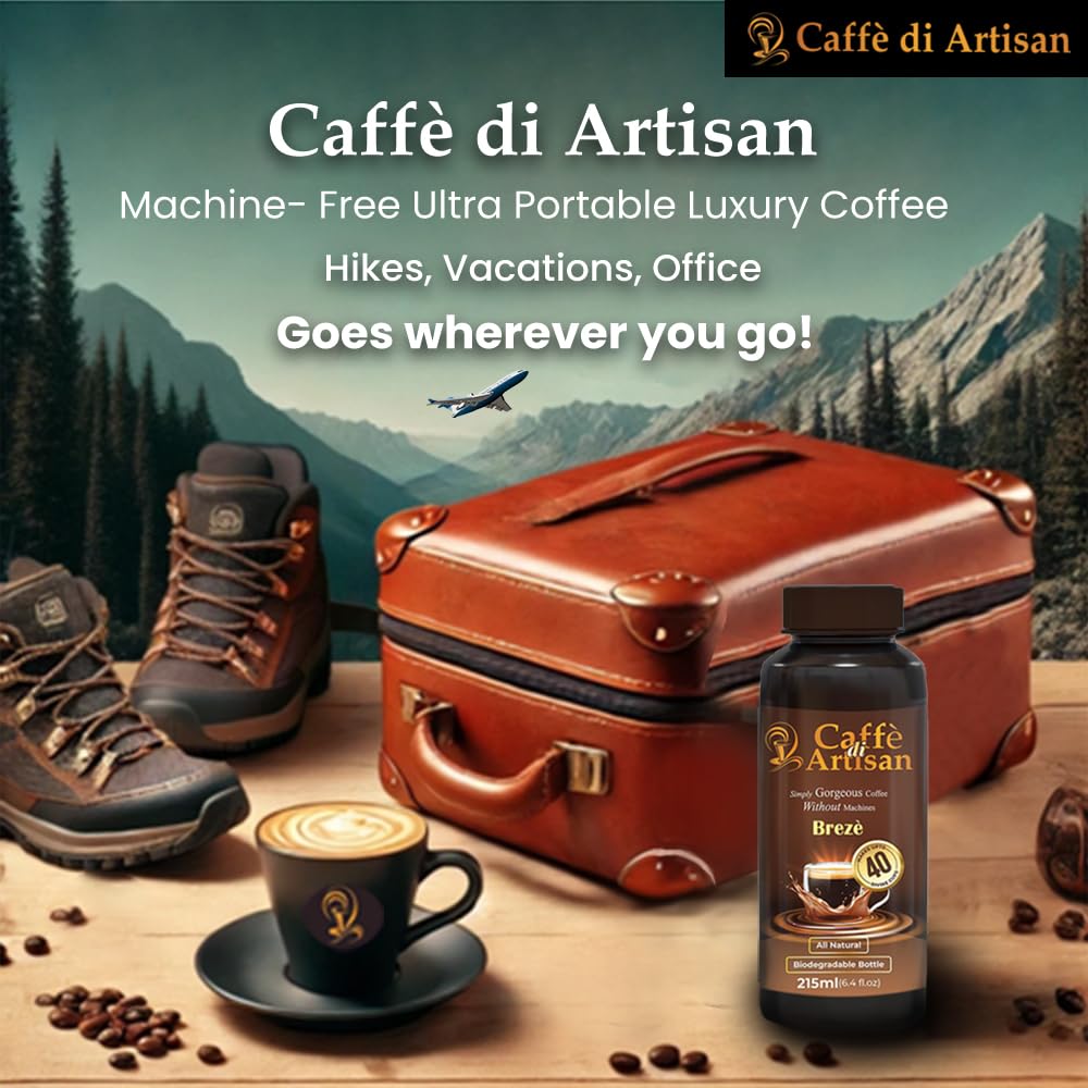 Caff Di Artisan Liquid Coffee Bottle - Premium Coffee For Cold Brew Concentrate, Iced Coffee & Hot Coffees - Eco-Friendly, Ready