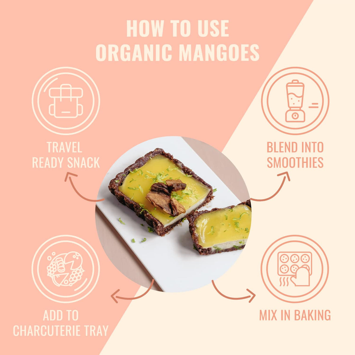 SUNNY FRUIT Organic Dried Mangoes - 5 Snack Packs (0.7 oz each) | Vegan, Non-GMO, No Preservatives, No Added Sugar, Dark Brown