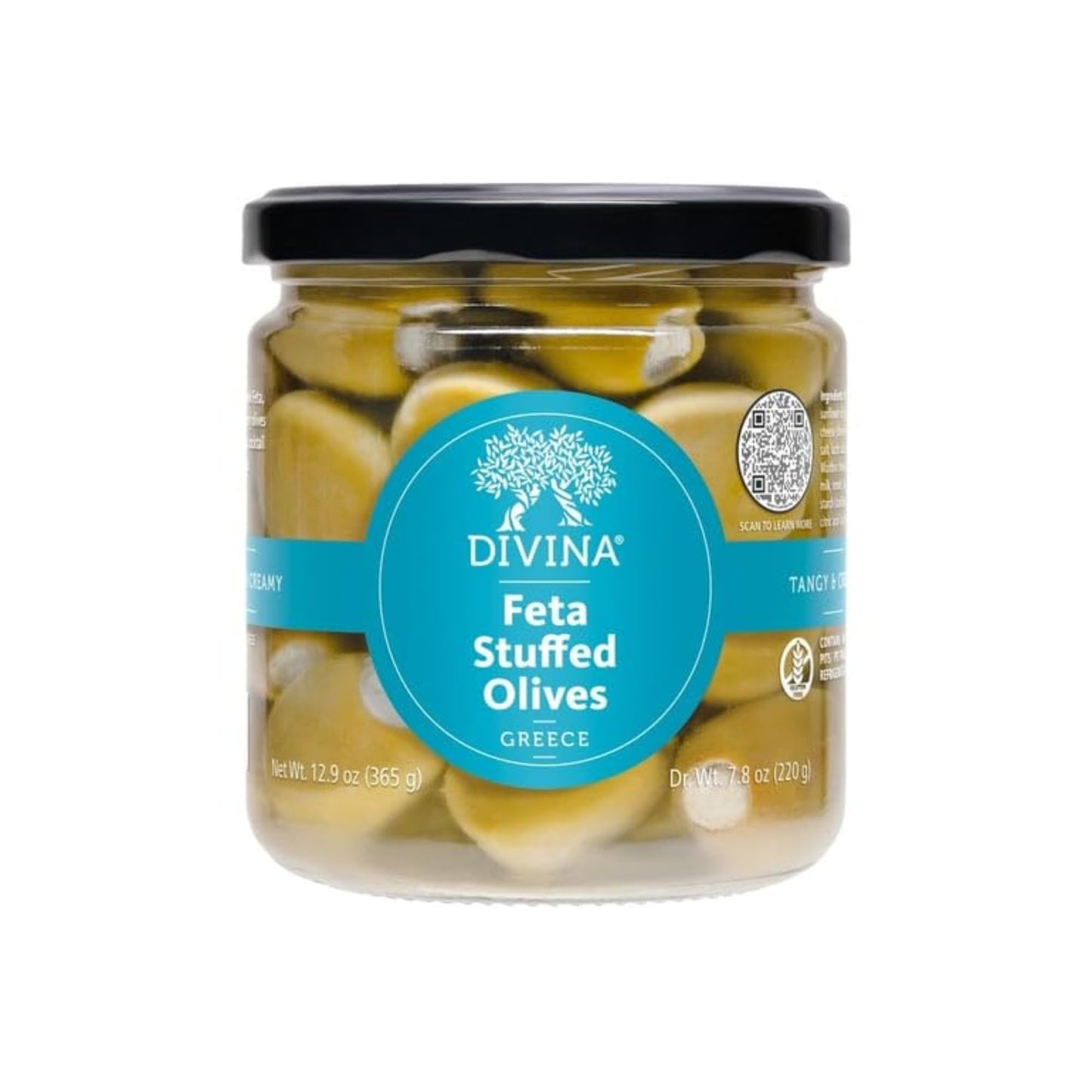 DIVINA Feta Stuffed Olives, 12.9 oz, (1-Pack)