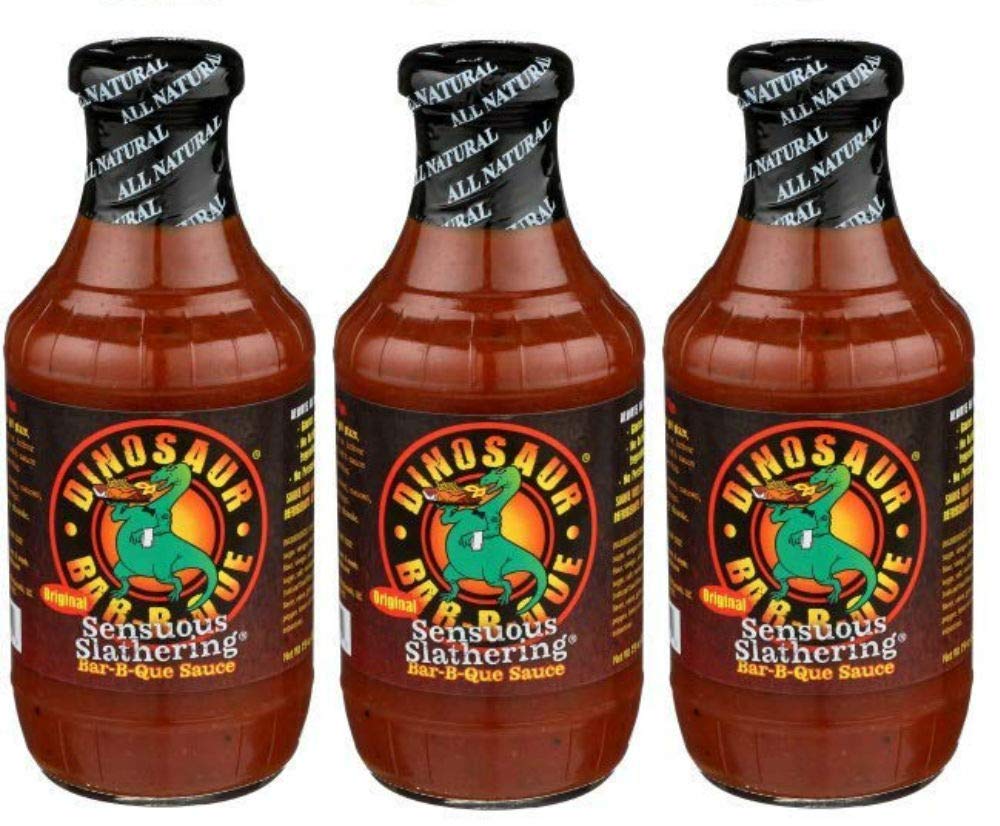 Dinosaur Bar-B-Que Barbecue Sauce - Original Sensuous Slathering - 19 Oz. (Pack of 3) - 1.18 Pound Total