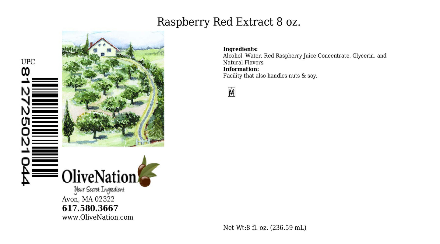 OliveNation Pure Red Raspberry Extract - Premium Flavoring Extract - 8 Ounce - Sugar-free - Model ERR8