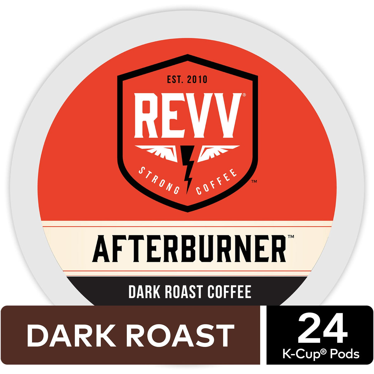 revv Afterburner Dark Roast Coffee K-Cup Pods, 96 Count, Single-Serve, 24 Count (Pack of 4)