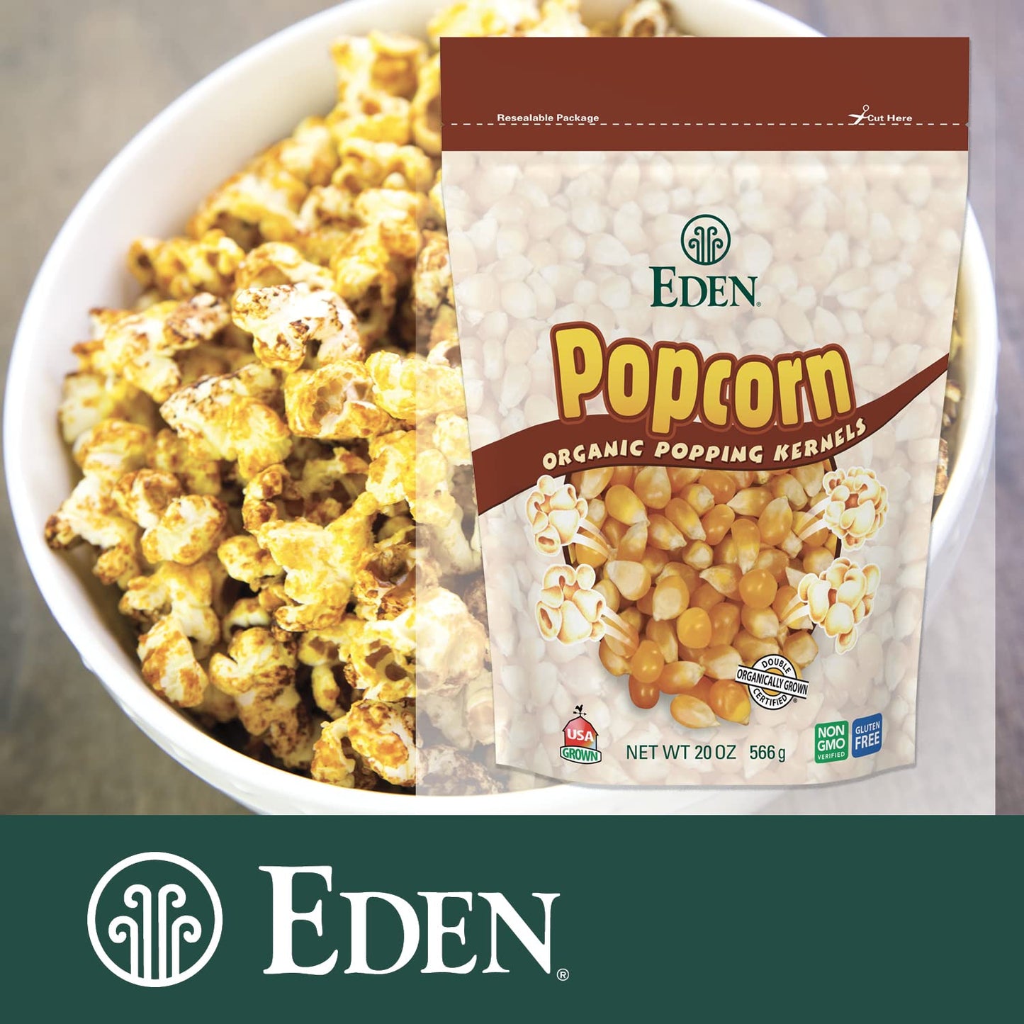 One 20 oz Eden Foods Organic Popcorn Kernels