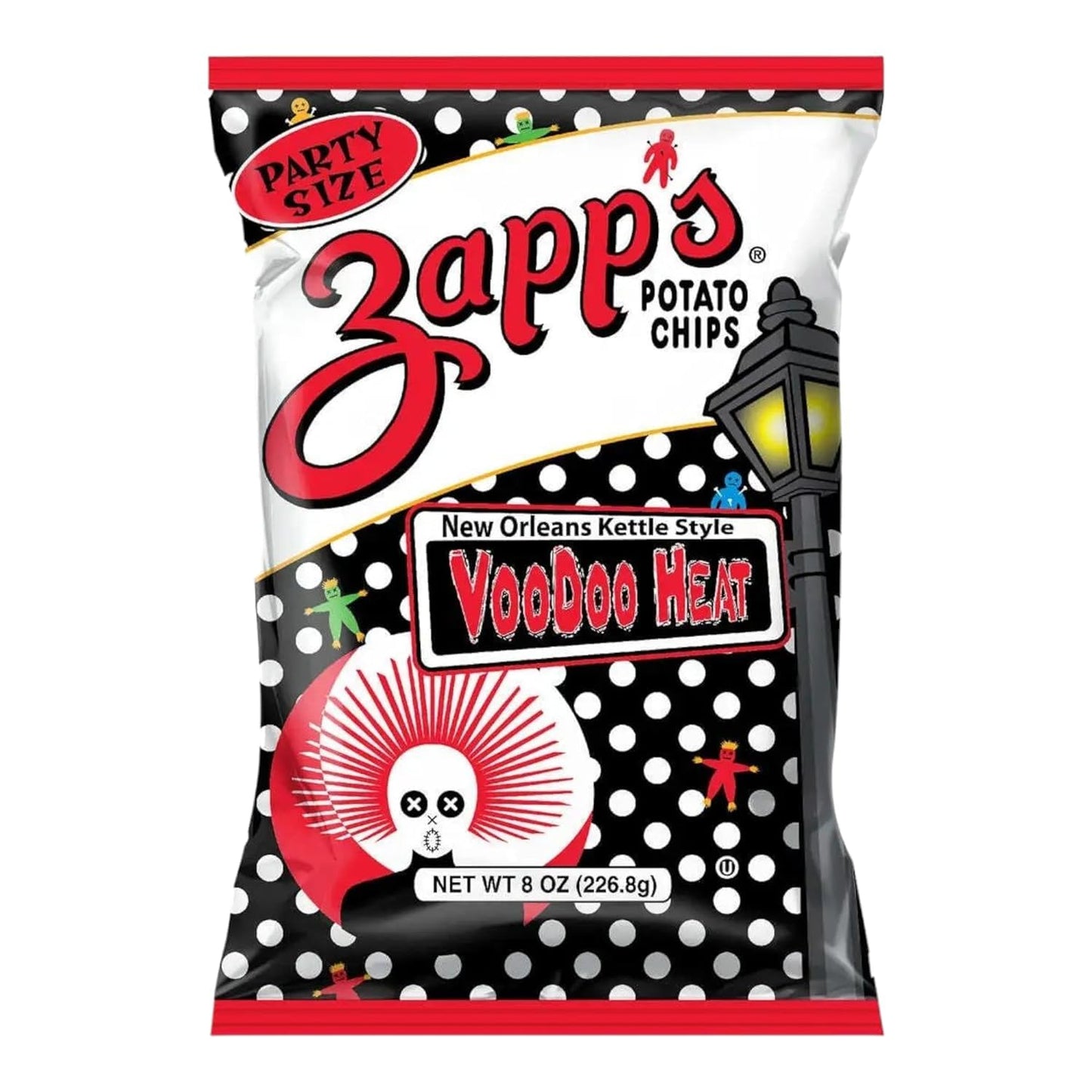Party Size Kettle Potato Chips, Voodoo Heat 8 oz. (Pack of 6)