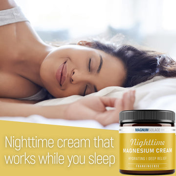 Magnesium Cream - Nighttime Magnesium Lotion - Apply To Legs, Buttocks, Arms Or Chest - Topical Magnesium Chloride - Usa Made An