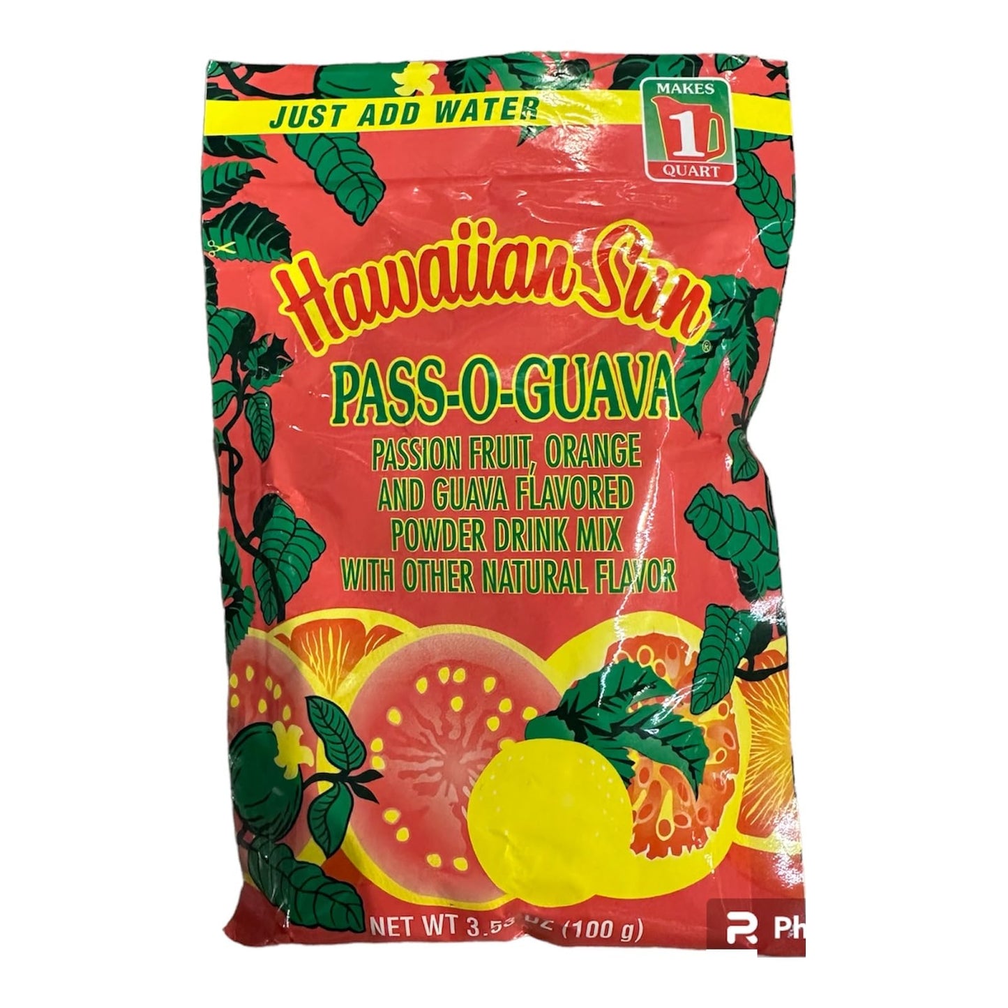 Hawaiian Sun Pass-O-Guava Powder Drink Mix: A Tropical Guava Escape in Every Sip - 4.4 Oz (pack of 5)