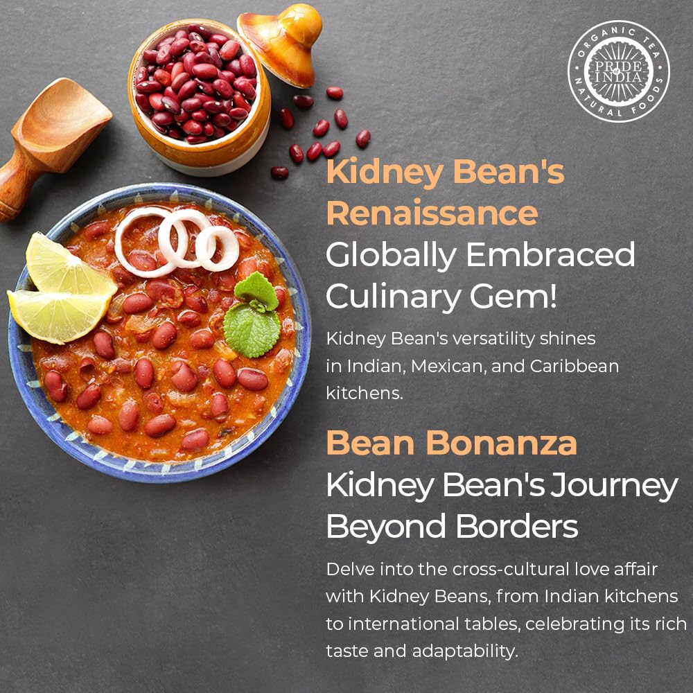 Pride Of India - Indian Whole Dark Kidney Beans - Protein & Fiber Rich Rajma, 3.0 Pound Jar