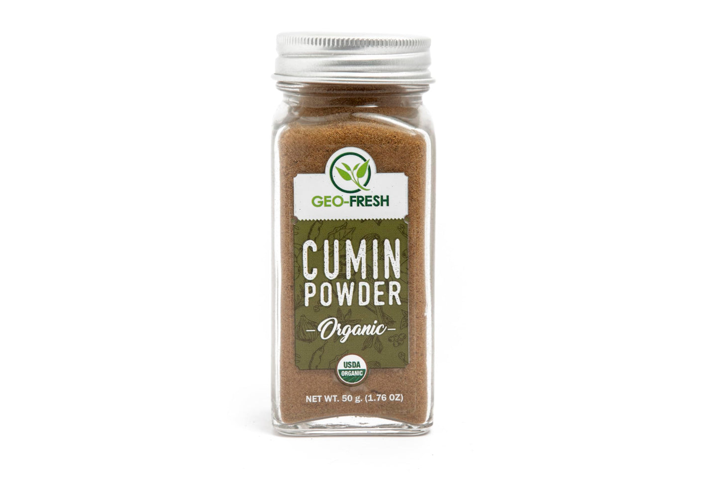 Geo-Fresh Organic Cumin Powder 1.76 Oz - Ground Cumin Powder Organic For Cooking - Usda Certified Non-Gmo - For Seasonings Cooking Ideal For Spice Blends