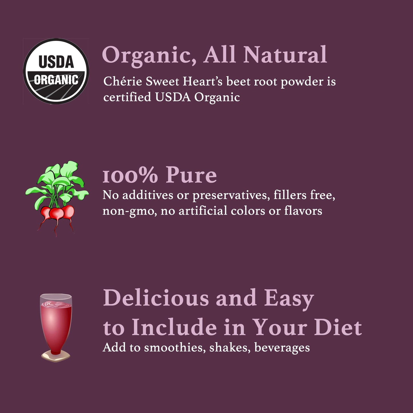 Ch rie Sweet Heart Organic Beet Root Powder (3 lb), Raw & Non-GMO