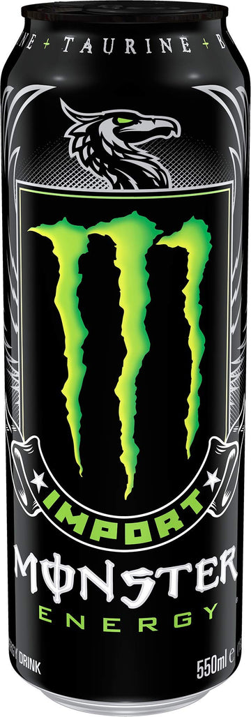 Monster Energy Import Energy Drink, 18.6 Ounce (Pack of 12), Clear