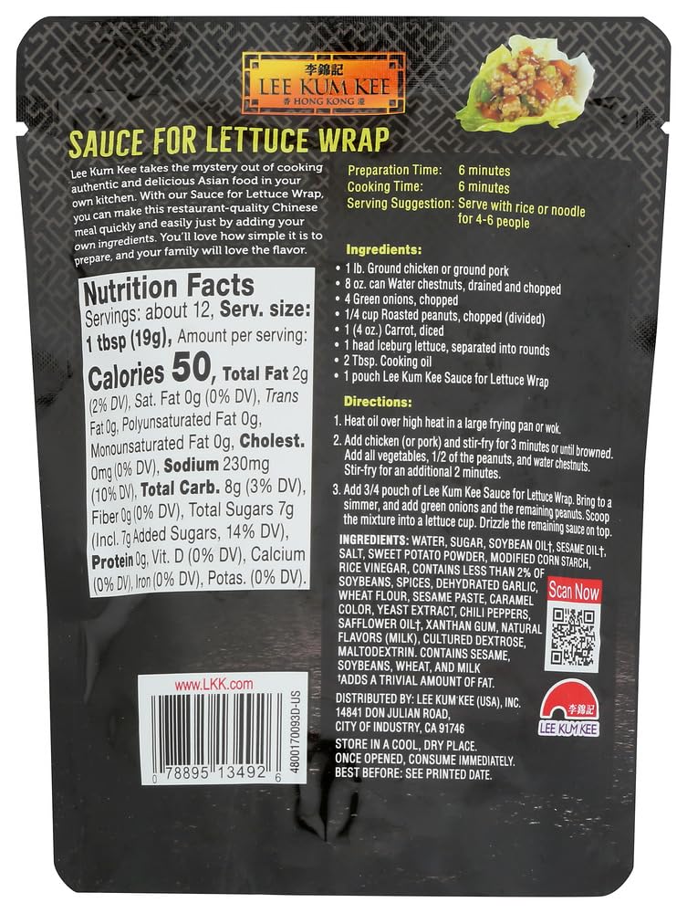 Lee Kum Kee Panda Brand SAUcE for LETTUcE WRAP 8oz (4 Pack)4