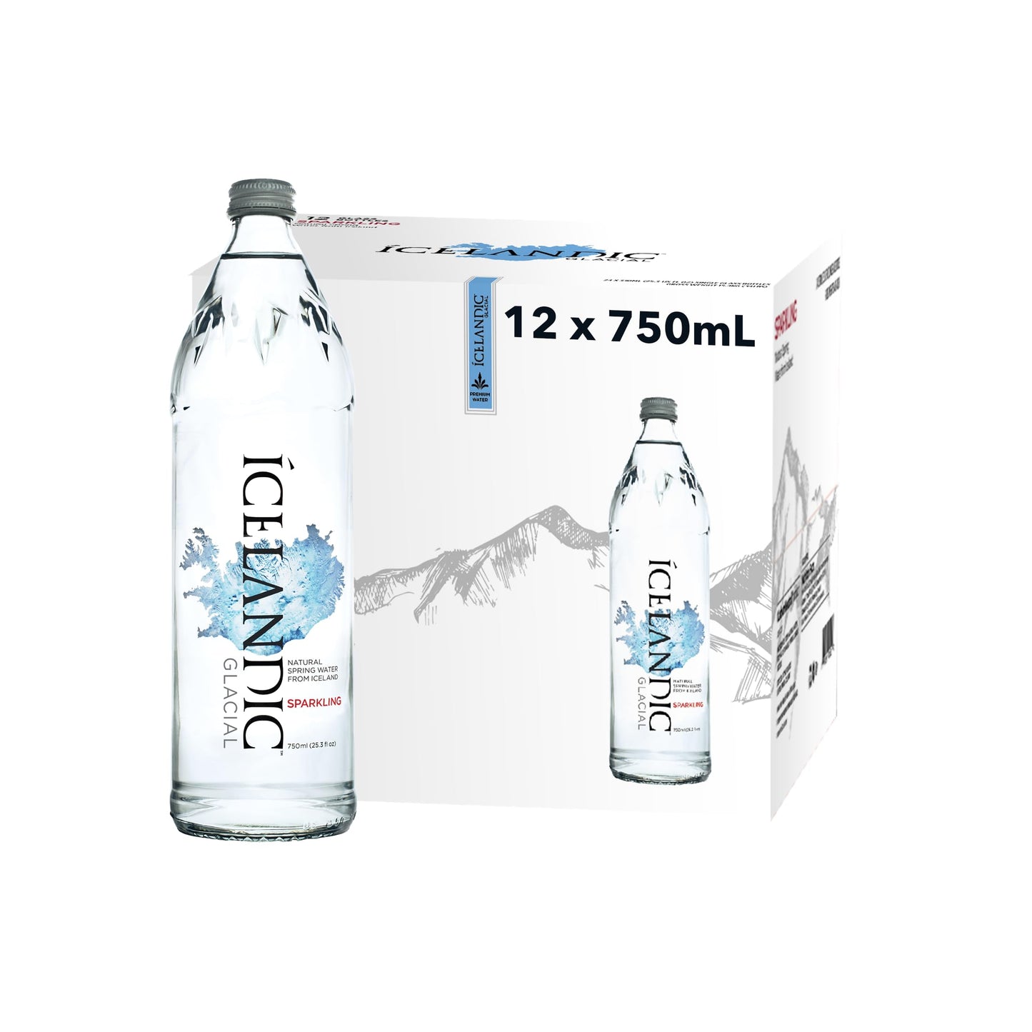 Icelandic Glacial Natural Spring Water Sparkling 25.3 Oz
