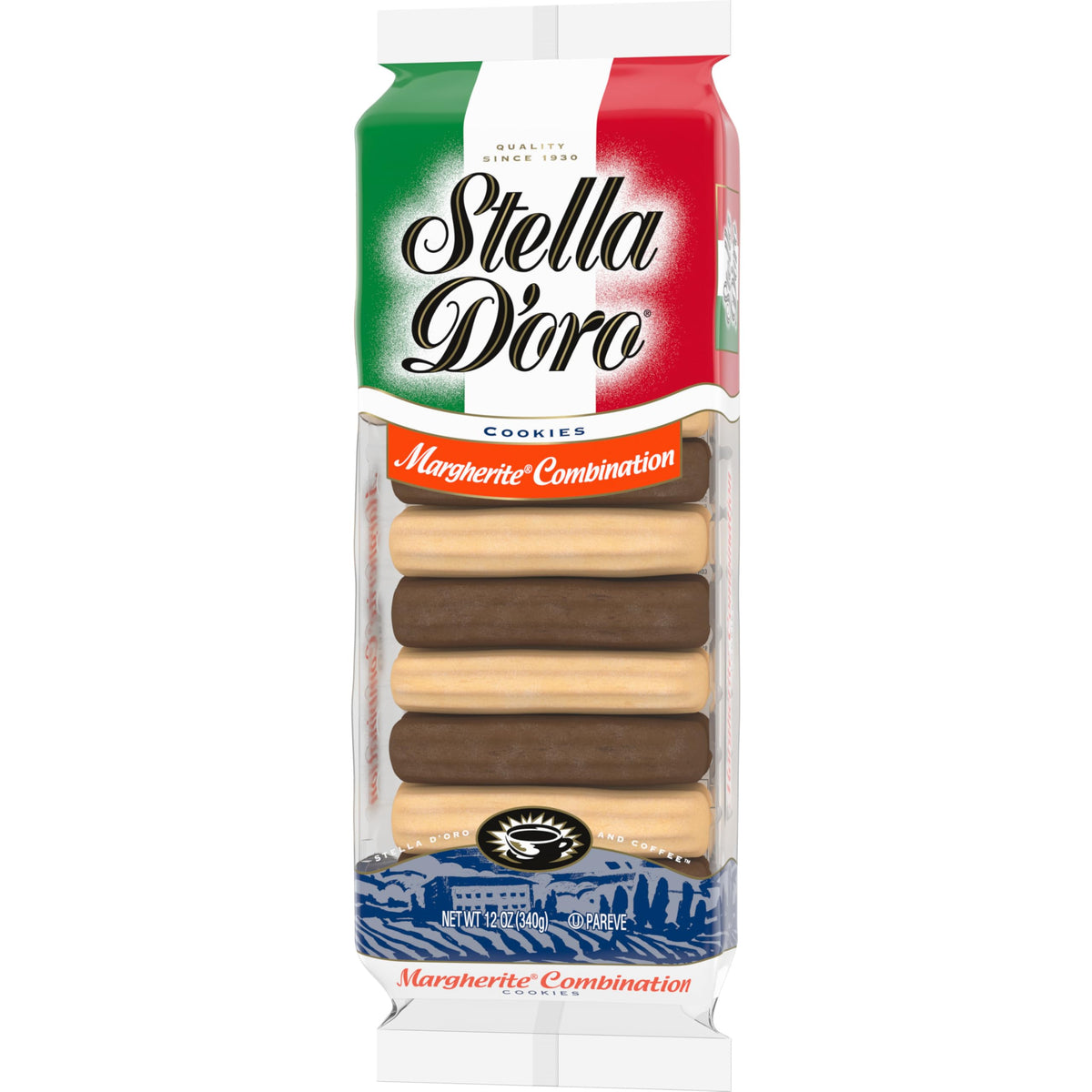 Stella Doro Cookies, Margherite Combination Chocolate & Vanilla Cookies, 12 Oz (Pack of 2)