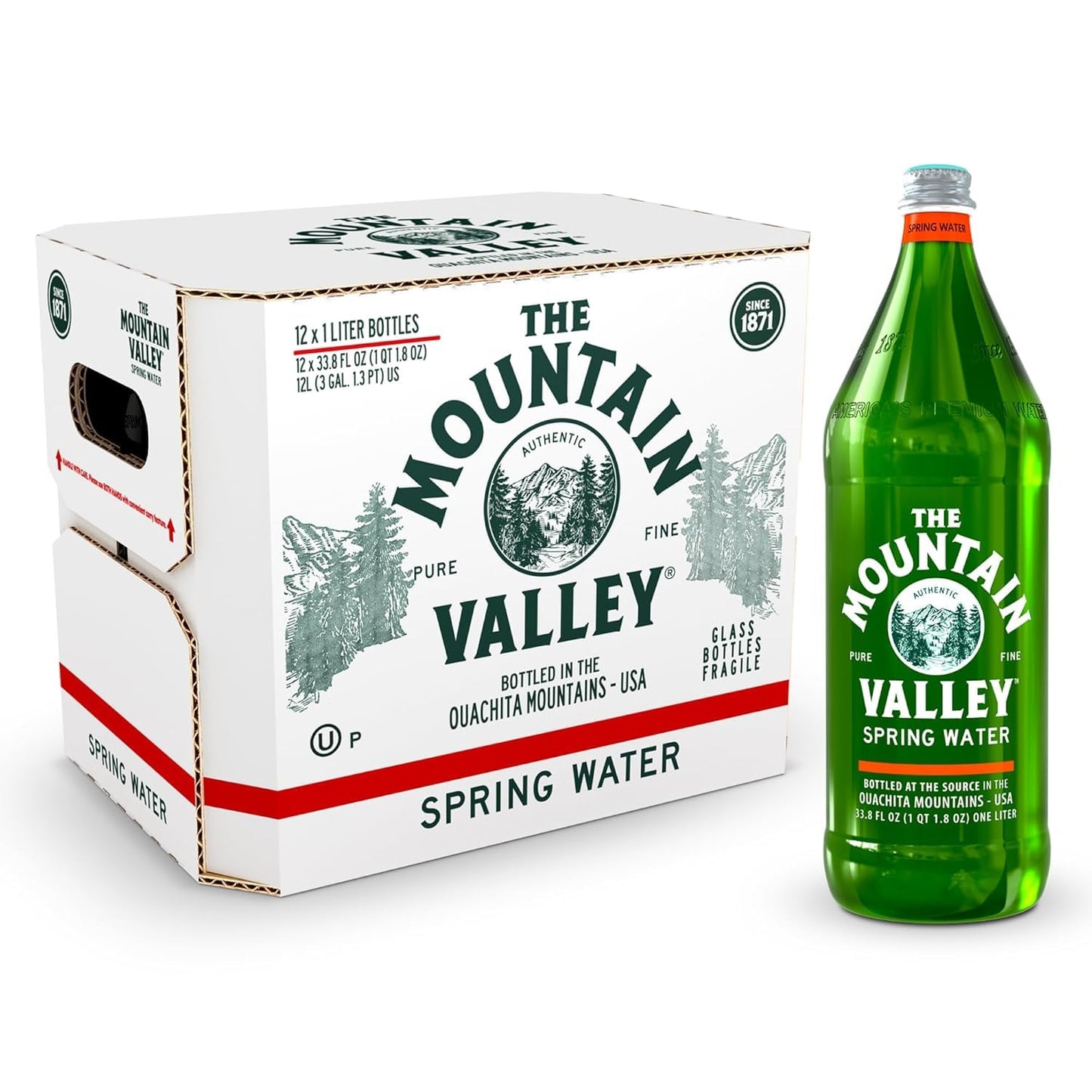 Mountain Valley Water Water Spring 33.8 Fl Oz 12 Pack