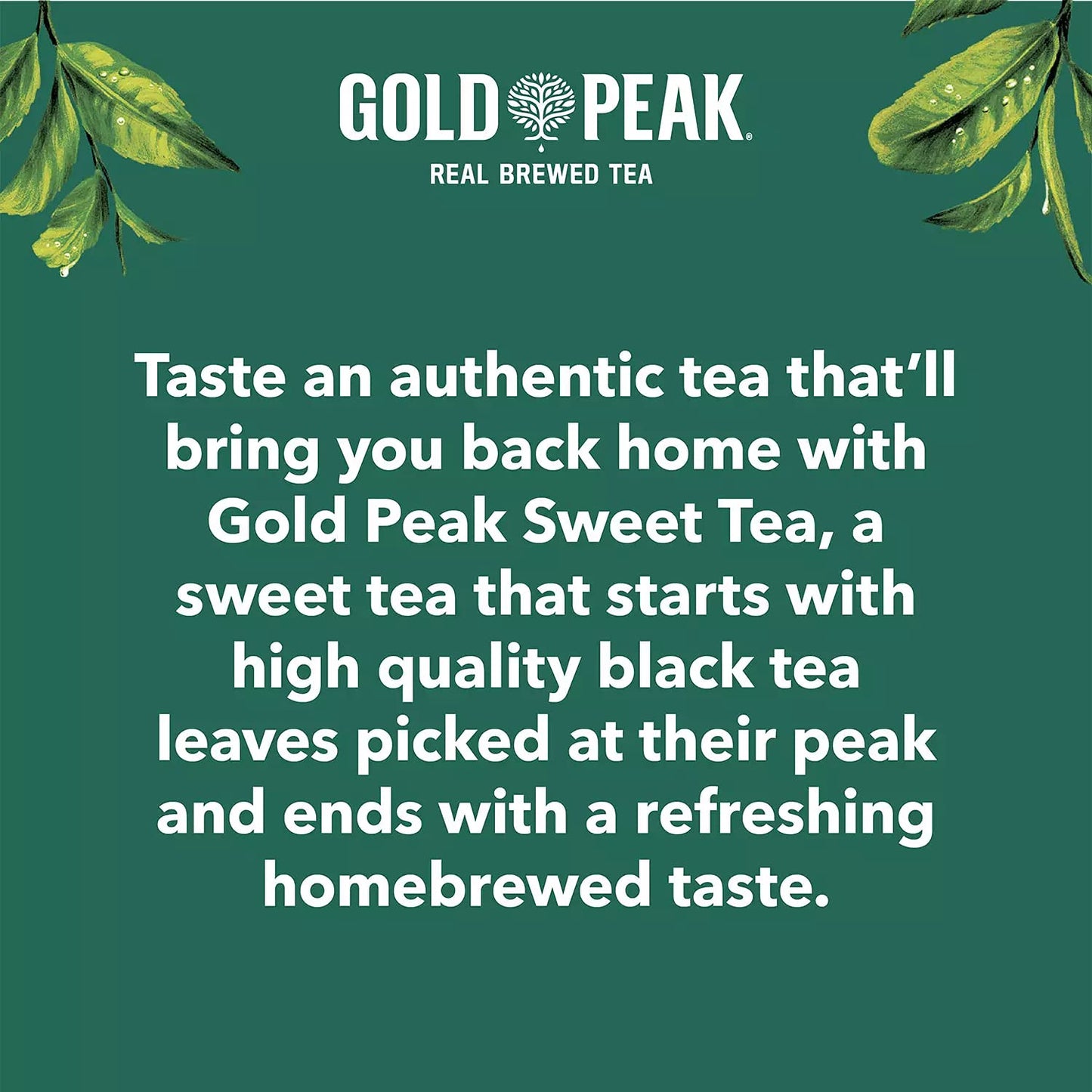 Gold Peak Naturally Sweet Real Brewed Tea, Picked for Peak Taste, Made With Cane Sugar - By Gourmet Kitchn - (18.5oz / 18pk)