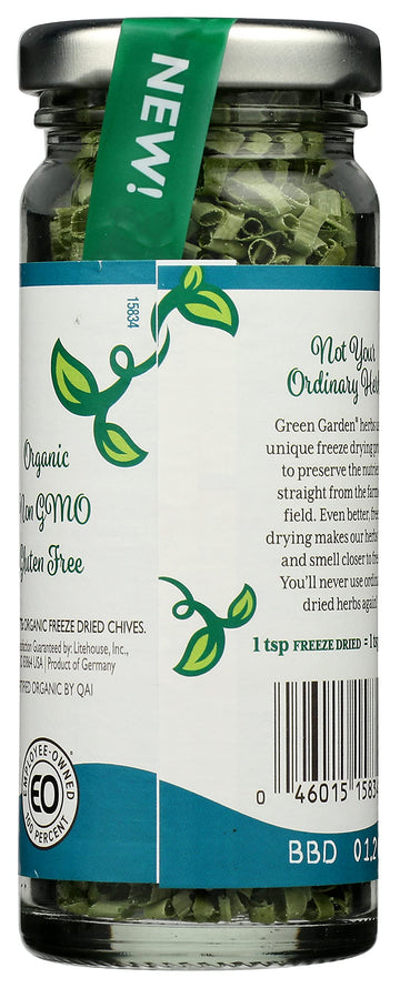 Green Garden Organic Freeze-Dried Chives - Freeze Dried Chives, Dried Chives, Substitute Chives Fresh, Chives Freeze Dried, Glut