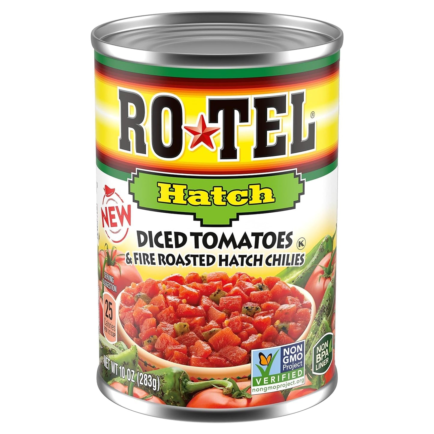 ROTEL Diced Tomatoes & Fire Roasted Hatch Chilies, 10 oz. (Pack of 6)