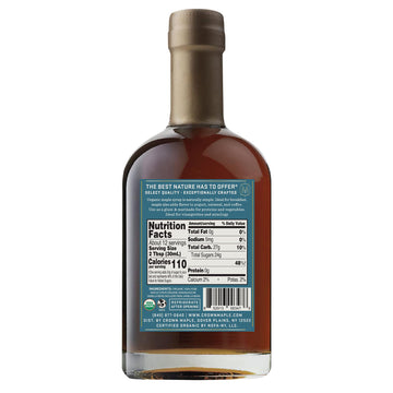 Crown Maple Madagascar Vanilla Infused Organic Maple Syrup, 12.7 Fl Oz - Real Vanilla Bean for Pancakes, Baking, Cocktails & Brunch