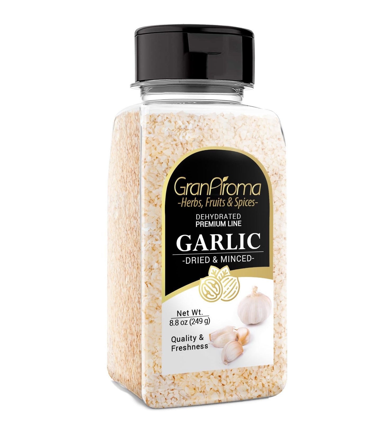 GranAroma Dried & Minced Garlic, 8.8 oz, Versatile Seasoning, Dehydrated