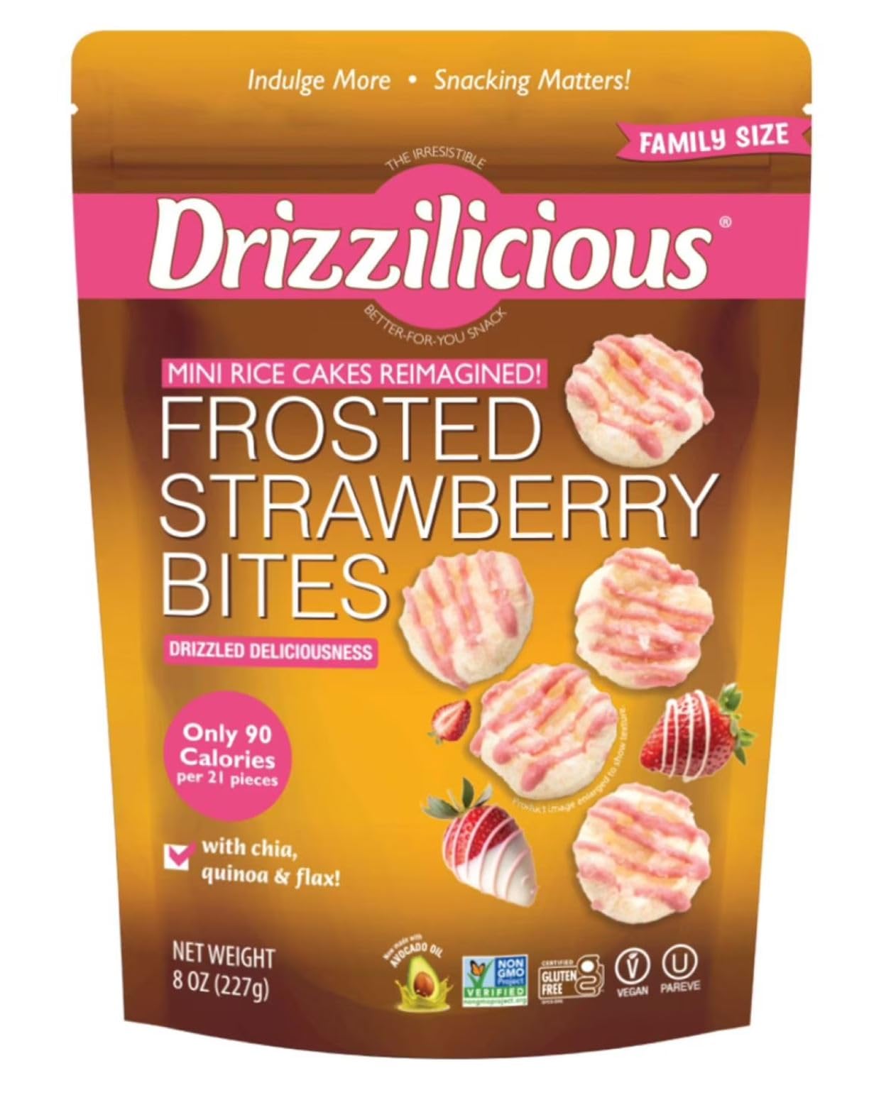 Frosted Strawberry Mini Rice Cakes, 8 oz.
