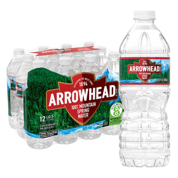 Arrowhead Mountain Spring Water, 16.9 Fl. Oz., 12-Pack - Refreshing Natural Hydration, Perfect for On-the-Go & Everyday Use