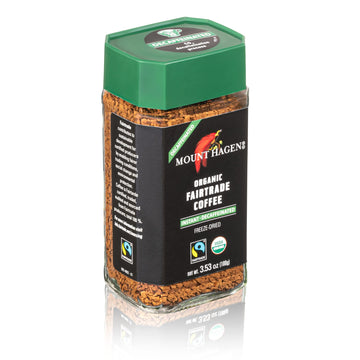 Mount Hagen 3.53oz Organic Freeze Dried Instant Decaf Coffee | Eco-friendly, Fair-Trade Decaffeinated Coffee, Made From Organic