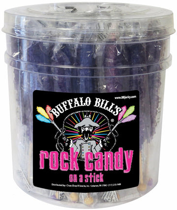 Buffalo Bills Grape (Purple) Rock Candy On A Stick (36-Ct Tub Purple Rock Candy Crystal Sticks)