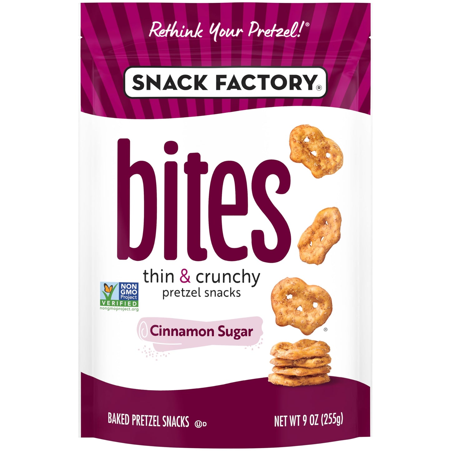 Snack Factory Cinnamon Sugar Pretzels, 9 Oz Bag