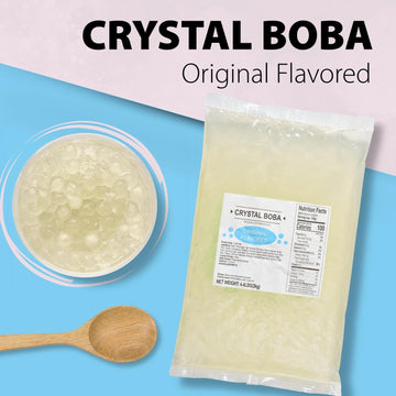 Soeos Original Flavored Crystal Boba, 4.4 Lbs (2kg), Juicy, Chewy Fruit Balls for Boba Tea, Cocktails, Ice Cream, and Smoothies