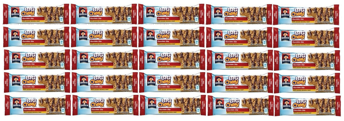 Quaker Big Chewy Granola Bars, 60% Larger, Chocolate Chip, (10 Count)