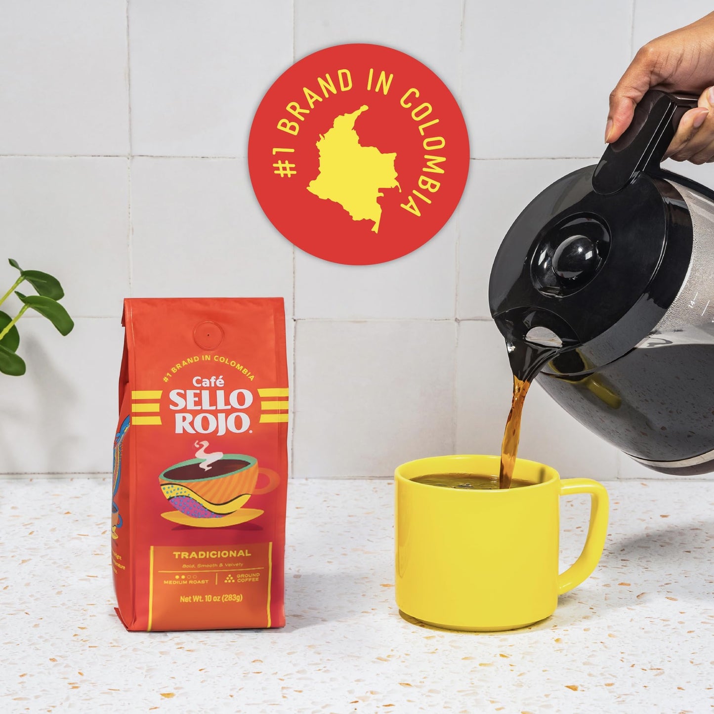 Sello Rojo, Tradicional Medium Roast Ground Coffee Bag, 16 oz, Pack of 6