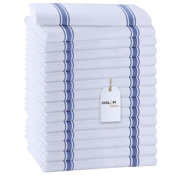 Avalon Dish Towels Set (Value Pack Of 15) Size 15X25 Inch, 100% Cotton Soft & Absorbent Linen Kitchen Towels, Tea Towels, Reusab