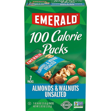 Emerald Nuts, Natural Walnuts & Almonds, 100 Calorie Packs, 7 Ct, 3.92 Oz (Pack Of 6)