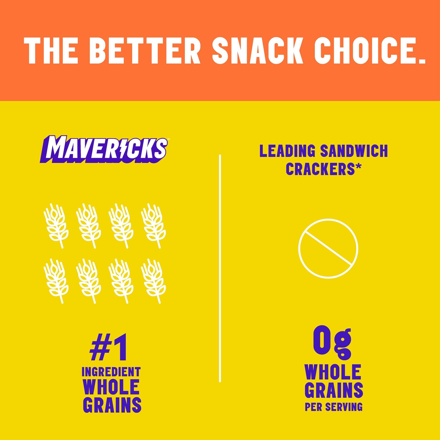 Mavericks Sandwich Crackers Cheddar - Cheese Filled Whole Grain Sandwich Cracker Snack Packs, Non-GMO - 6 Boxes (36 Snack Packs)