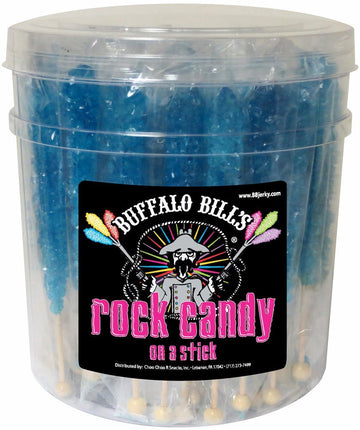 Buffalo Bills Raspberry (Dark Blue) Rock Candy On A Stick (36-Ct Tub Dark Blue Rock Candy Sticks)