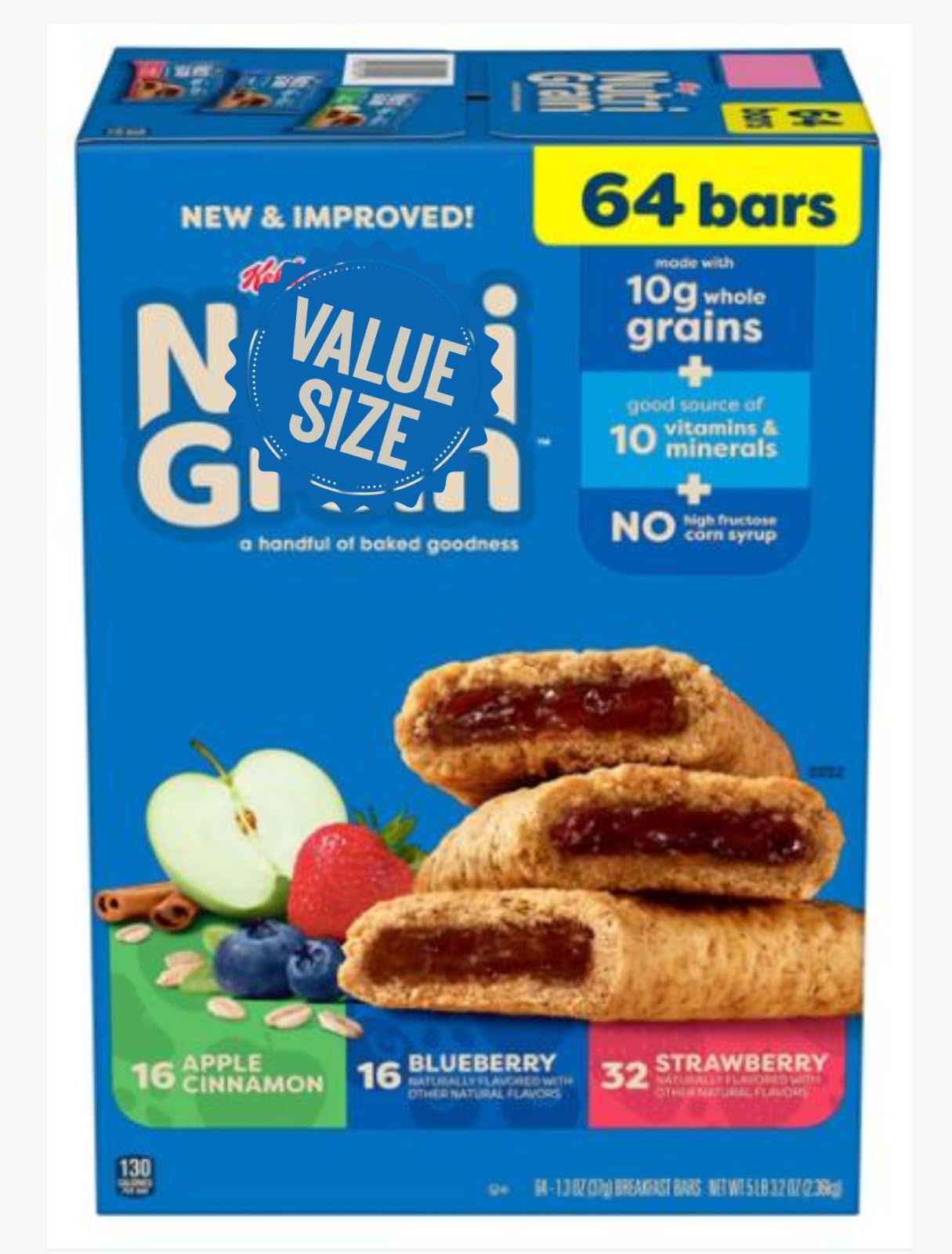 Breakfast Bars, Variety Pack, 1.3 oz, 64 ct