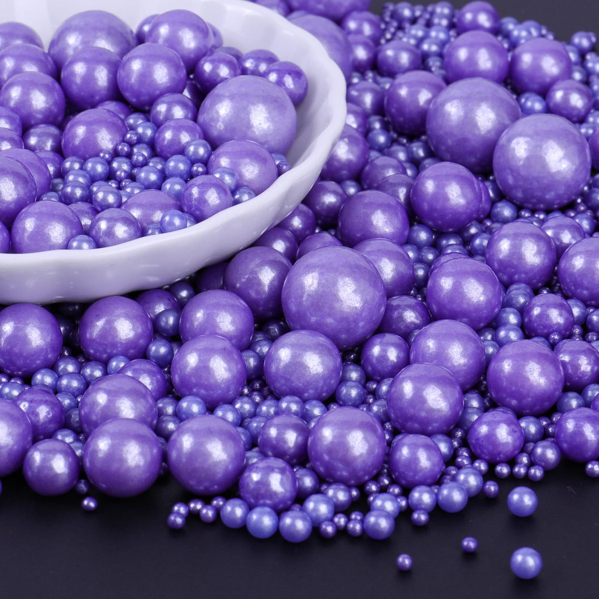 Purple Sprinkles For Cake Decorating Pearl Sugar In Mix Sizes 130G/4.6Oz Baking Cupcakes Donuts Macarons Baking Toppings Wedding Celebration Birthday Party Supplies