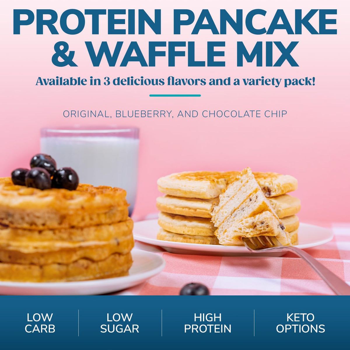 Wonderslim Protein Pancake & Waffle Mix, Original, Low Sugar & Low Calorie (7ct)