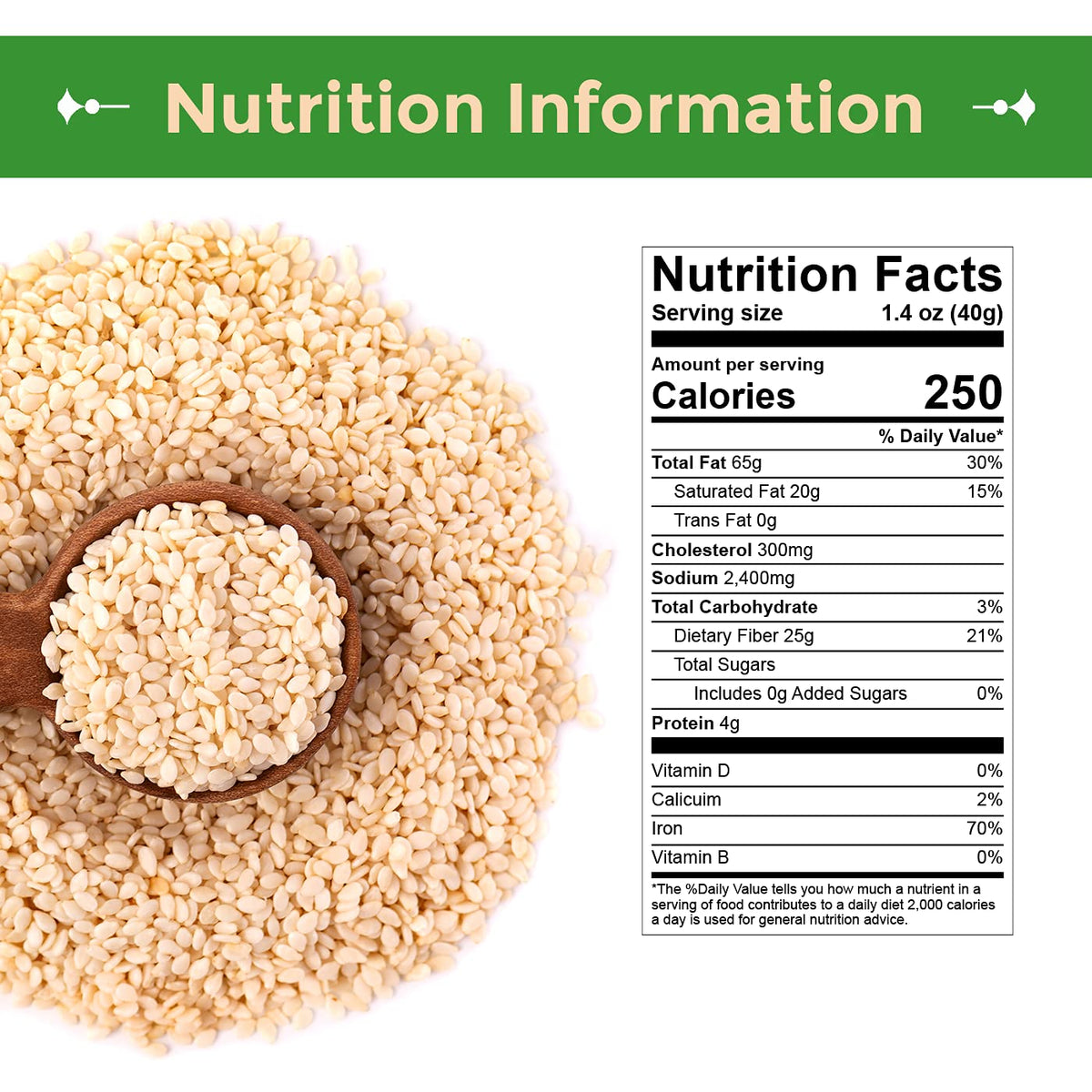 Sincerely Nuts Hulled Sesame Seeds | A Heart Healthy Snack Rich In Fiber, Minerals & Antioxidants | Source Of Plant Based Protein | Gluten Free & Kosher, Bulk 5(Lb) Bag