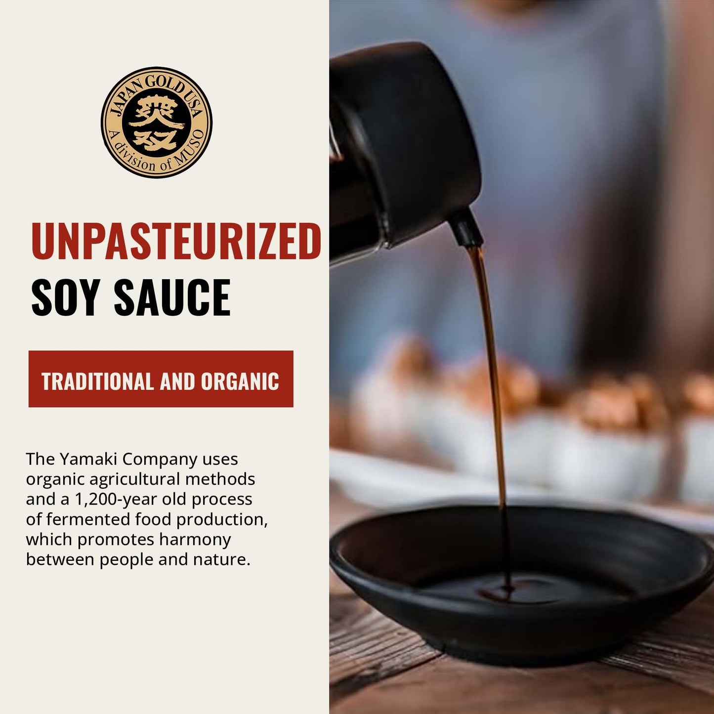 Ohsawa Nama Shoyu, Organic and Aged in 150 Year Cedar Kegs for Extra Flavor - Japanese Soy Sauce, Non-GMO, Vegan, Kosher - 32 oz