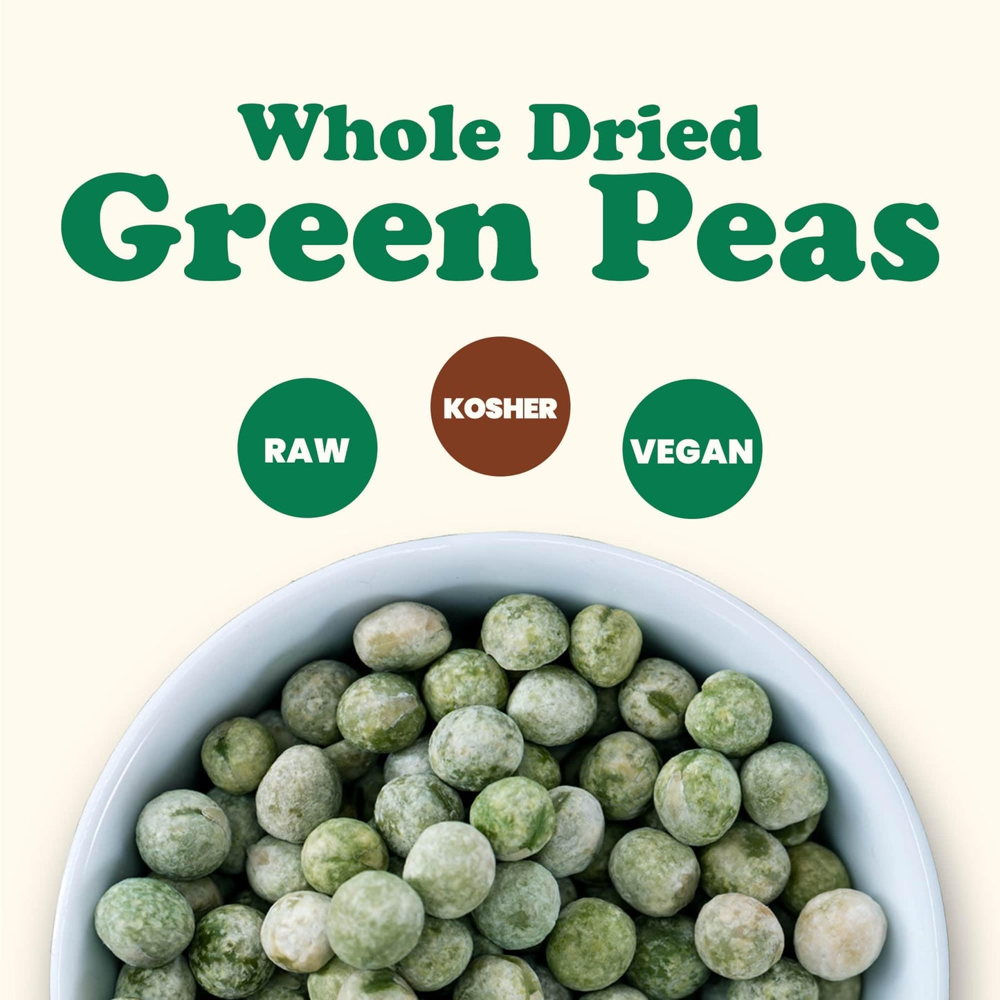 Whole Dried Green Peas, 2.5 Pounds - Green Vatana, Sproutable, Vegan, Kosher, Bulk. Pre-Soak Needed. Rich In Protein, Fiber, Pot