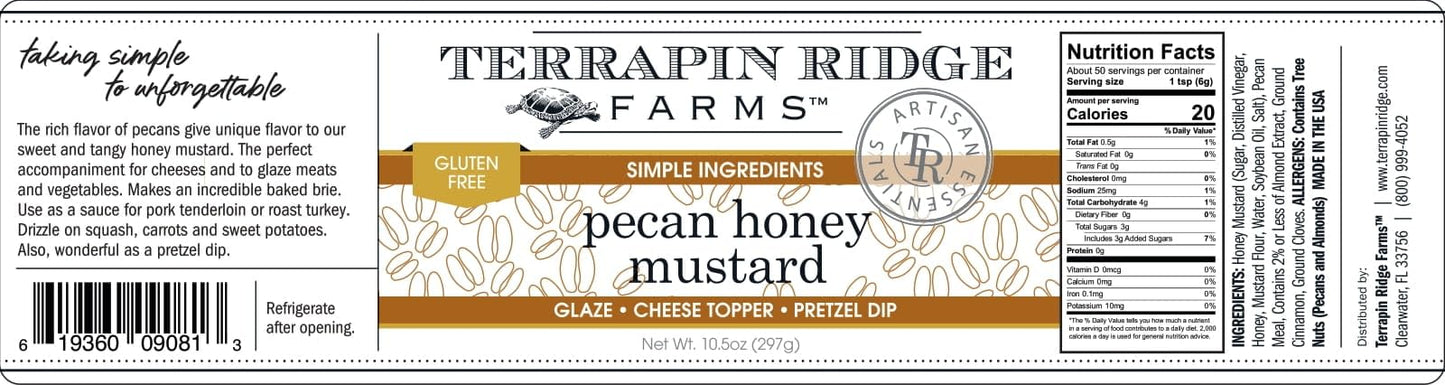 Terrapin Ridge Farms Pecan Honey Mustard, 10.5 Ounce Jar, Model RIDG0813